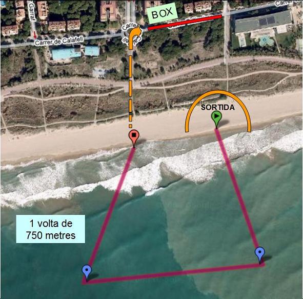 Mapa de la prova de nataci� del segon Triatl� �ccura Ciutat de Gav� que es celebrar� el 23 de maig de 2009 a Gav� Mar
